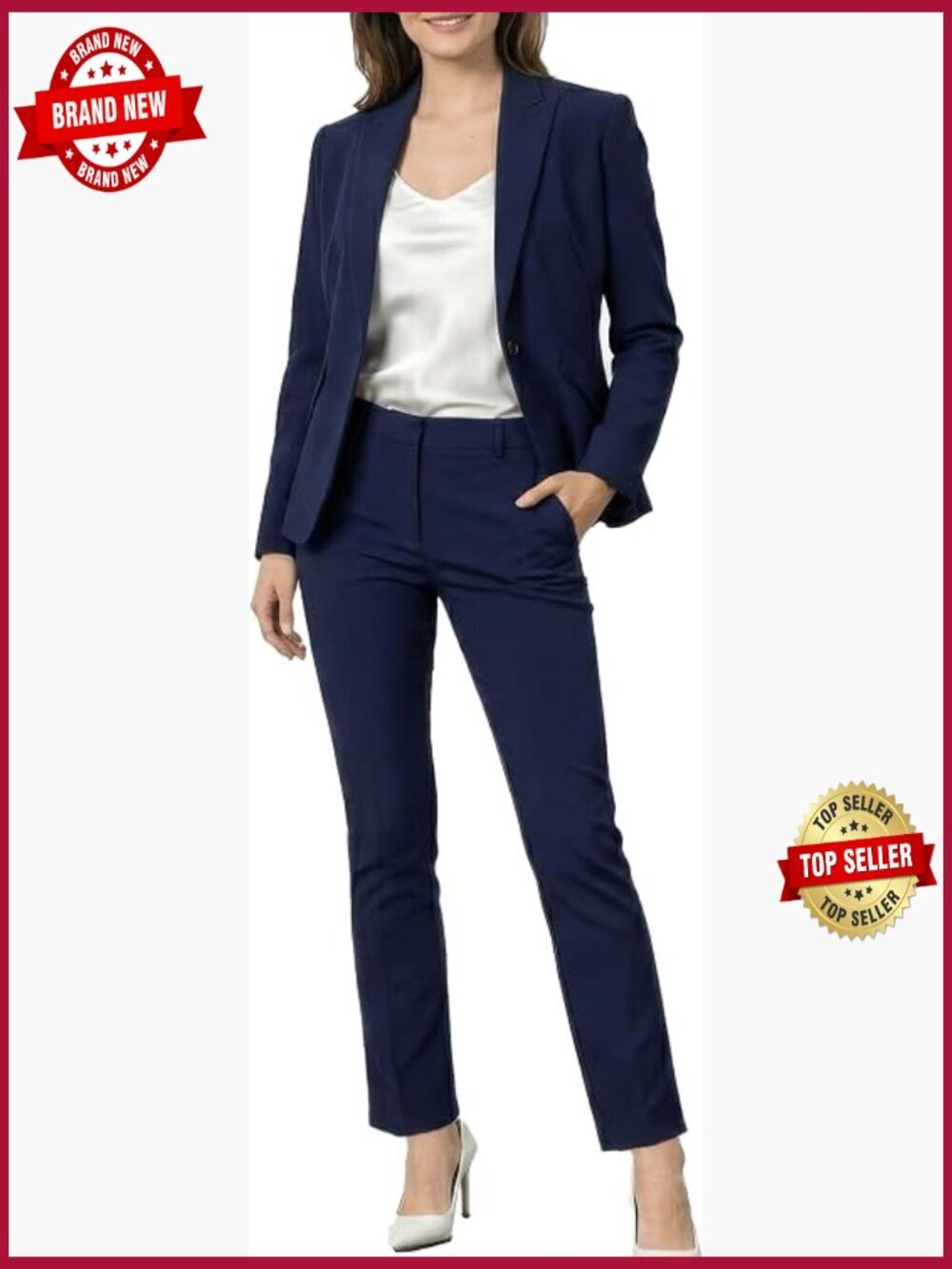 Womens Blazer Pant Suits Set Business Professional Workwear Suit